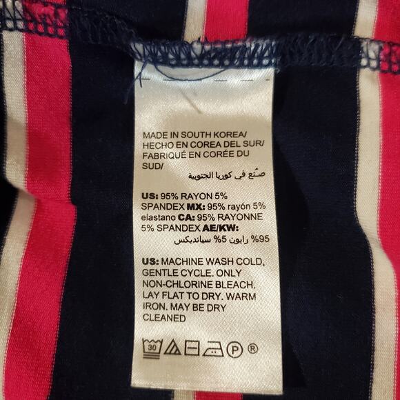 Chicos Womens Jersey Knit Stretchy Striped Top Maxi Skirt Set Size 1/2 M/L Blue - Picture 8 of 12